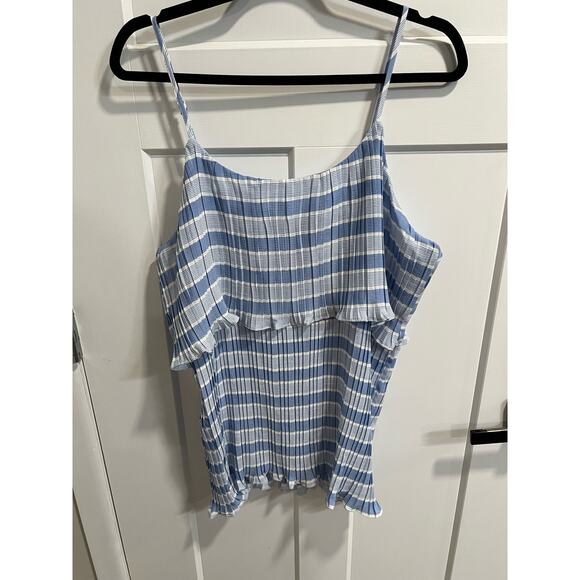 Perfectly Priscilla Tank | Womens New Striped Ruffle Blouse | Size L - Picture 4 of 6